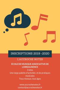 Inscriptions 2019-2020 Accroche Notes