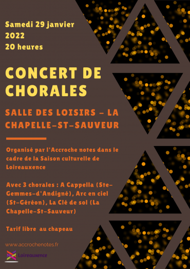 Concert de chorales le 29 janvier 2022 à La Chapelle-St-Sauveur !