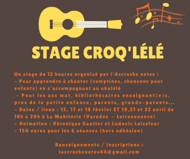 Apprenez à chanter en vous accompagnant au ukulélé : stage Croq’lélé