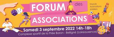 Forum des associations, le 3 septembre 22 à Belligné : nous y serons !