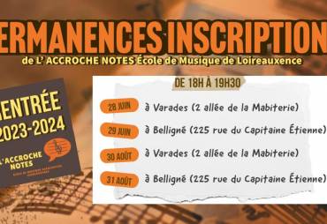 Permanences d’inscriptions – Rentrée 2023-2024 !