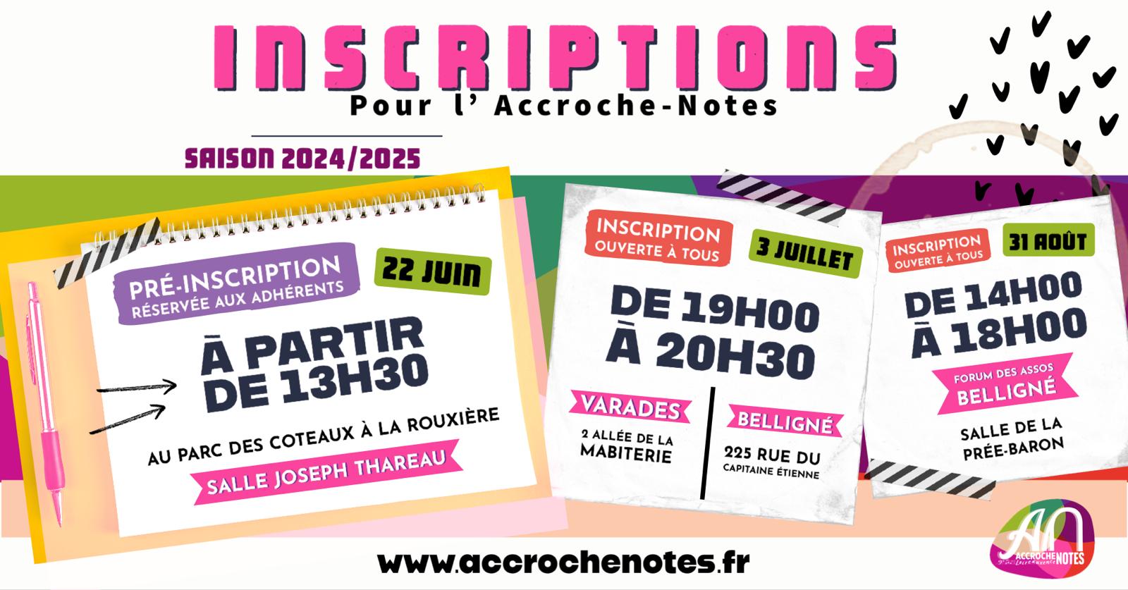 permanences inscriptions Accroche notes 2024-2025